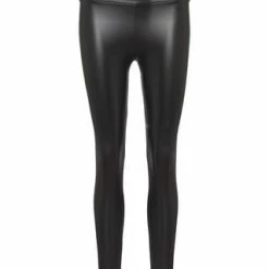 MANGUUN Kunstlederleggings, Uni, Für Damen SCHWARZ