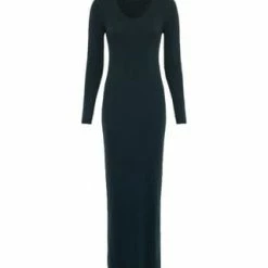 HALLHUBER Maxi-Strickkleid Im Merinowolle-Mix Petrol