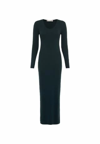 HALLHUBER Maxi-Strickkleid Im Merinowolle-Mix Petrol 3 HALLHUBER Maxi-Strickkleid Im Merinowolle-Mix Petrol