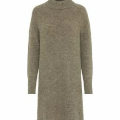 HALLHUBER Kurzes Strickkleid In Flauschigem Alpaka-Merinowolle-Mix Reed Green Melange