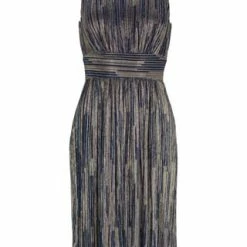 SWING Plissekleid, Glitzer, Für Damen 3201 S.BLAU/ BUNT