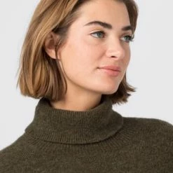 HALLHUBER Oversized Strickkleid Aus Flauschigem Alpaka-Wolle-Mix Olive -ONLY Geschäft unnamed file 1041