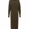 HALLHUBER Midi-Strickkleid Aus Softem Viskose-Mix Mit Fledermausärmeln Olive -ONLY Geschäft unnamed file 1047