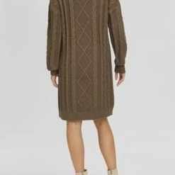 MANGUUN Collection Strickkleid, Zopfmuster, Für Damen MITTELBRAUN -ONLY Geschäft unnamed file 1060