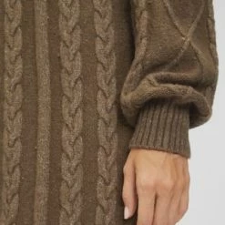 MANGUUN Collection Strickkleid, Zopfmuster, Für Damen MITTELBRAUN -ONLY Geschäft unnamed file 1061