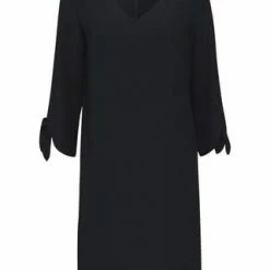 ESPRIT Kleid, V-Ausschnitt, 3/4-Ärmel, Für Damen E001 BLACK