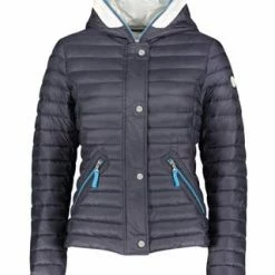 AMBER & JUNE Steppjacke Mit Kapuze Dunkelblau