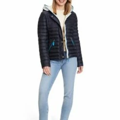 AMBER & JUNE Steppjacke Mit Kapuze Dunkelblau -ONLY Geschäft unnamed file 1138