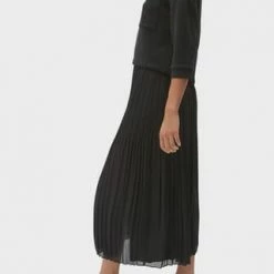 S.Oliver BLACK LABEL Chiffonrock, Plisseefalten, Lang, Für Damen 9999 GREY/ BLACK -ONLY Geschäft unnamed file 12