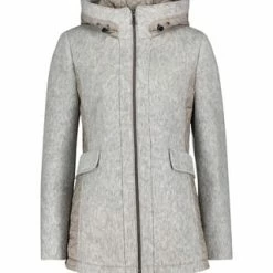 GIL BRET Wolljacke Mit Kapuze Light Grey Melange