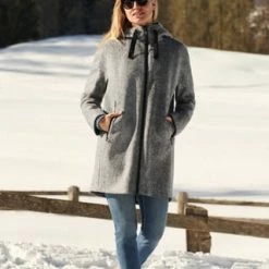 GIL BRET Wollmantel Mit Kapuze Dunkelgrau -ONLY Geschäft unnamed file 1586