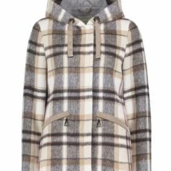 AMBER & JUNE Winterjacke Mit Kapuze Cream/ Camel