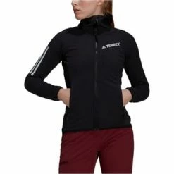 Adidas Fleecejacke TR Flooce Reißverschluss,Reißverschluss-Tasche Damen Black -ONLY Geschäft unnamed file 1841
