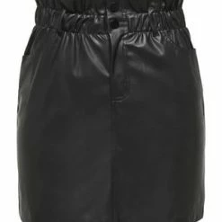ONLY® Rock, Kunstleder, Rüschen, Für Damen 177911 BLACK