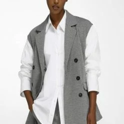 WALL LONDON Sweatblazer Mit überschnittener Schulter GRAU/ SCHWARZ -ONLY Geschäft unnamed file 2103