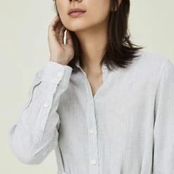 LEXINGTON® Hemdblusenkleid Isa Linen Green/ White Stripe -ONLY Geschäft unnamed file 273