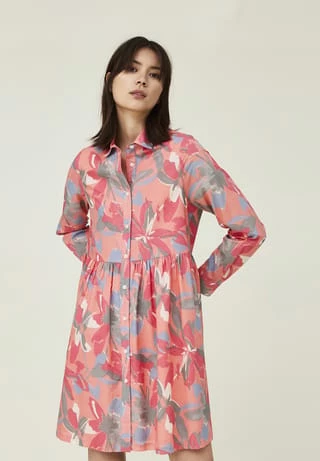 LEXINGTON® Hemdblusenkleid Andrea Organic Cotton Voile Flower Print 4 LEXINGTON® Hemdblusenkleid Andrea Organic Cotton Voile Flower Print – Bild 2