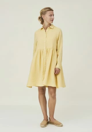 LEXINGTON® Hemdblusenkleid Andrea Linen Yellow 5 LEXINGTON® Hemdblusenkleid Andrea Linen Yellow – Bild 3