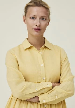 LEXINGTON® Hemdblusenkleid Andrea Linen Yellow 7 LEXINGTON® Hemdblusenkleid Andrea Linen Yellow – Bild 5