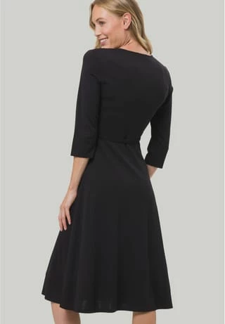 Zero Kleid, V-Ausschnitt, 3/4-Arm, Gürtel, Für Damen 9105 BLACK BEAUTY 9 Zero Kleid, V-Ausschnitt, 3/4-Arm, Gürtel, Für Damen 9105 BLACK BEAUTY – Bild 7