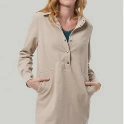 Zero Blusenkleid, Druckknopfleiste, Hemdkragen, Für Damen 7400 LIGHT SAND -ONLY Geschäft unnamed file 353