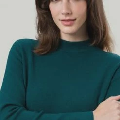 Zero Strickkleid, Stehkragen, Zierknöpfe, Für Damen 5025 DARK SEA -ONLY Geschäft unnamed file 364