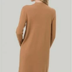 Zero Strickkleid, Stehkragen, Knöpfe, Für Damen 7715 CAMEL MELANG -ONLY Geschäft unnamed file 369