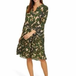 Cartoon 15967242_Kleid Ku, 7854 TAUPE/GREEN, 34 7854 TAUPE/ GREEN -ONLY Geschäft unnamed file 479