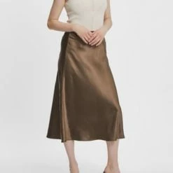 MANGUUN Collection Rock, Falten-Optik,, 7/8-lang, Für Damen MAJOR BROWN 19-081 -ONLY Geschäft unnamed file 53