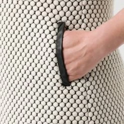 FRANK WALDER Kleid 3/4 Ärmel SPICY COLOURS Macadamia-Schwarz -ONLY Geschäft unnamed file 554