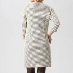 FRANK WALDER Kleid 3/4 Ärmel SPICY COLOURS Macadamia-Schwarz -ONLY Geschäft unnamed file 556