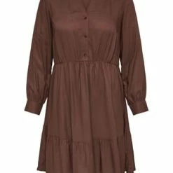 ONLY CARMAKOMA Kleid, Split-Neck, Bündchen, Für Damen 205430 CHERRY MAH