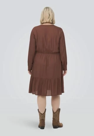 ONLY CARMAKOMA Kleid, Split-Neck, Bündchen, Für Damen 205430 CHERRY MAH 5 ONLY CARMAKOMA Kleid, Split-Neck, Bündchen, Für Damen 205430 CHERRY MAH – Bild 3