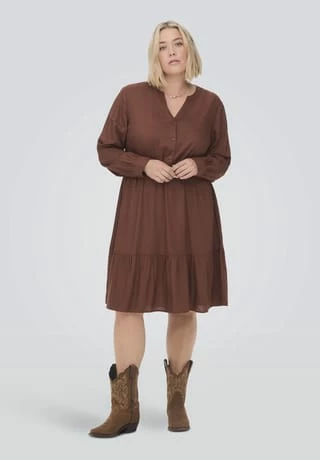 ONLY CARMAKOMA Kleid, Split-Neck, Bündchen, Für Damen 205430 CHERRY MAH 7 ONLY CARMAKOMA Kleid, Split-Neck, Bündchen, Für Damen 205430 CHERRY MAH – Bild 5