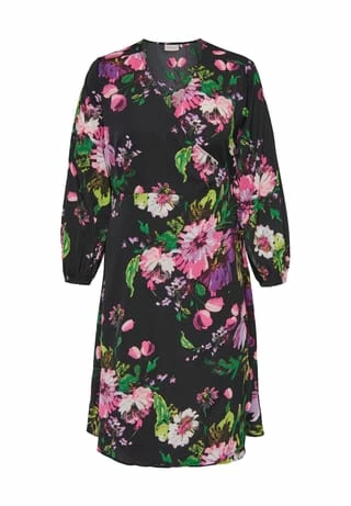ONLY CARMAKOMA Wickelkleid, Blumenmuster, Für Damen 177911001 BLACK/ B 3 ONLY CARMAKOMA Wickelkleid, Blumenmuster, Für Damen 177911001 BLACK/ B