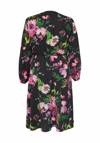 ONLY CARMAKOMA Wickelkleid, Blumenmuster, Für Damen 177911001 BLACK/ B 4 ONLY CARMAKOMA Wickelkleid, Blumenmuster, Für Damen 177911001 BLACK/ B – Bild 2