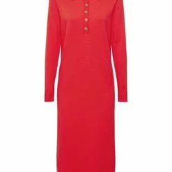 ESPRIT Strickkleid, Turn Down-Kragen, Für Damen E630 RED