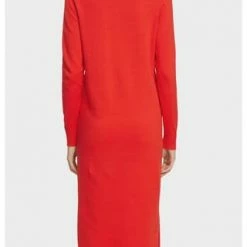 ESPRIT Strickkleid, Turn Down-Kragen, Für Damen E630 RED -ONLY Geschäft unnamed file 667