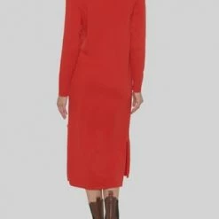 ESPRIT Strickkleid, Turn Down-Kragen, Für Damen E630 RED -ONLY Geschäft unnamed file 668