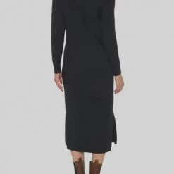 ESPRIT Strickkleid, Turn Down-Kragen, Für Damen E001 BLACK -ONLY Geschäft unnamed file 684