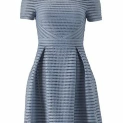SWING Cocktailkleid, Ton-in-Ton-Streifen, Für Damen Hellblau