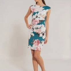 SWING Cocktailkleid, Floral-Dessin, Kurz, Für Damen 5301 Grün/ Bunt -ONLY Geschäft unnamed file 706