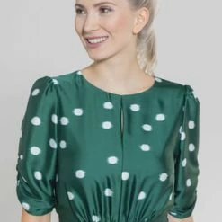 SWING Cocktailkleid, Bordüre, Midi-Länge, Reißverschluss, Für Damen 5294 DUNKELGRÜN -ONLY Geschäft unnamed file 713