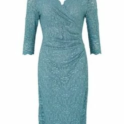 SWING Cocktailkleid, Kurz, V-Ausschnitt, Spitze, Wickeloptik, Für Damen 534 GRÜN