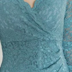 SWING Cocktailkleid, Kurz, V-Ausschnitt, Spitze, Wickeloptik, Für Damen 534 GRÜN -ONLY Geschäft unnamed file 723