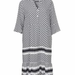 Frapp Volantkleid Deep Blue/ White