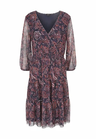 MORE & MORE Kleid, 3/4-Arm, Wickel-Ausschnitt, Paisley-Design, Für Damen 4375 SMALL PAISLEY 3 MORE & MORE Kleid, 3/4-Arm, Wickel-Ausschnitt, Paisley-Design, Für Damen 4375 SMALL PAISLEY