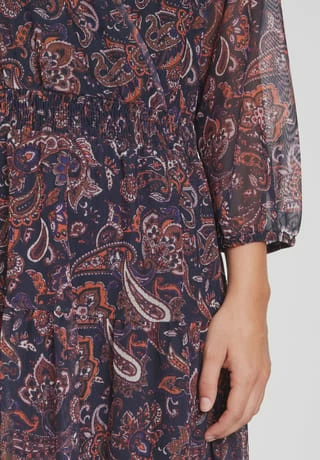 MORE & MORE Kleid, 3/4-Arm, Wickel-Ausschnitt, Paisley-Design, Für Damen 4375 SMALL PAISLEY 6 MORE & MORE Kleid, 3/4-Arm, Wickel-Ausschnitt, Paisley-Design, Für Damen 4375 SMALL PAISLEY – Bild 4