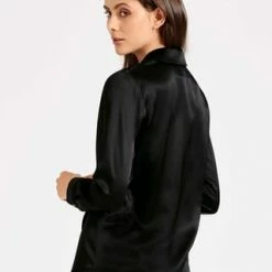 Aubade Bluse, Seide, Reverskragen, Für Damen NOIR SCHWARZ -ONLY Geschäft unnamed file 75