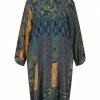 SAMOON Blusenkleid, Oversize, Knopfleiste, Für Damen 08102 NAVY GEMUSTE